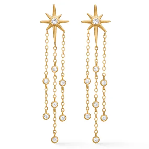 Studio Z Twinkle øredobber i forgylt sølv hvit zirkon