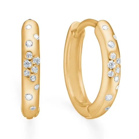 Studio Z Lumin Sparkle creol i forgylt sølv hvit zirkon