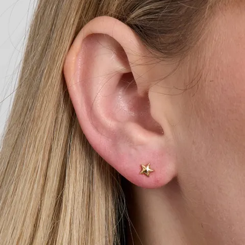 Studio Z Shiny Star øredobber i forgylt sølv