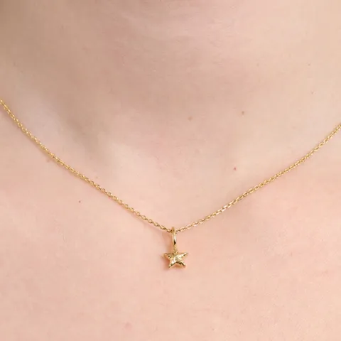 Studio Z Shiny Star halskjede i forgylt sølv