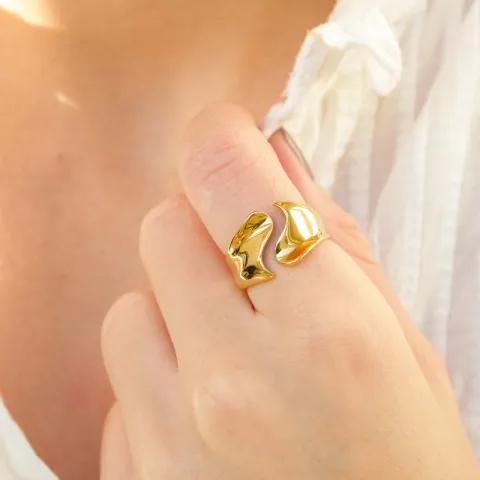Khaai Studio Horizon justerbar ring i forgylt stål