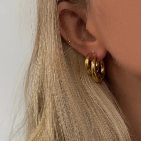 20 mm Khaai Studio Bold creol i forgylt stål