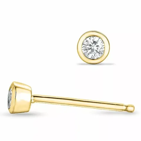 diamant solitaireørepynt i 14 karat gull med diamant