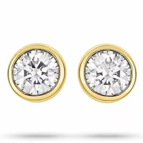 diamant solitaireørepynt i 14 karat gull med diamant 