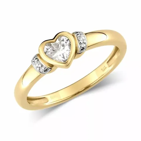 hjerte ring i 9 karat gull