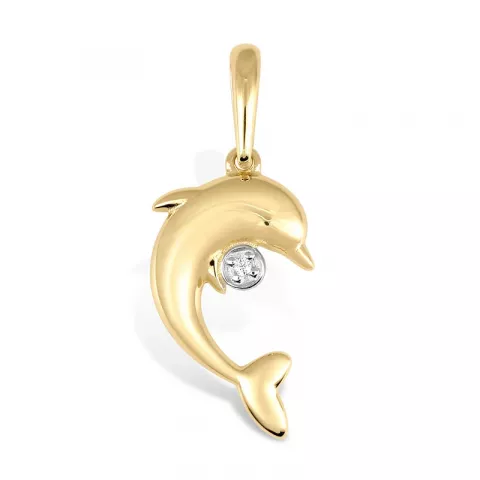 delfin anheng i 9 karat gull med rhodium