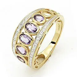 Stor lilla ametyst ring i 9 karat gull