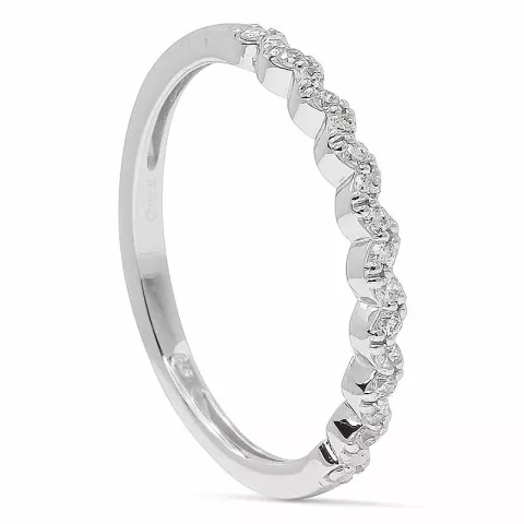 Enkel smal zirkon ring i 9 karat hvitt gull