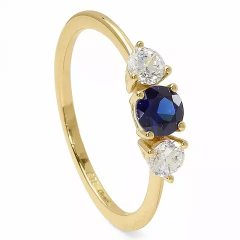 blå gull ring i 9 karat gull