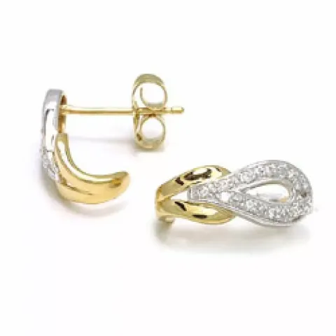 halvcreol i 8 karat med rhodium med zirkon