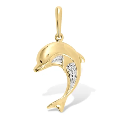 delfin anheng i 9 karat gull med rhodium