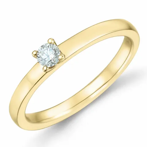 solitairering i 14 karat gull 0,10 ct