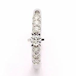 diamant ring i 14 karat hvitt gull 0,53 ct