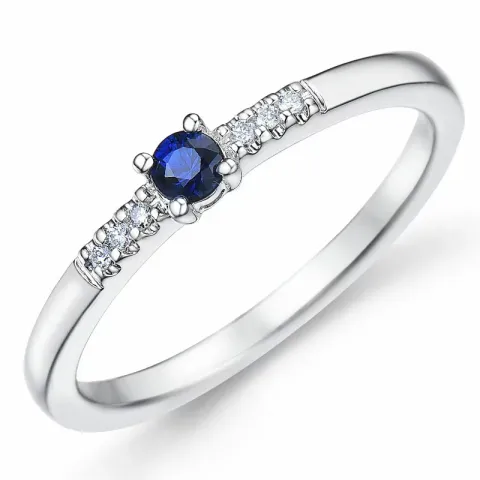 kolleksjonsprøve safir gull ring i 14 karat hvitt gull 0,03 ct 0,163 ct