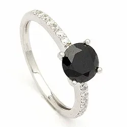 Rund ring i 9 karat hvitt gull