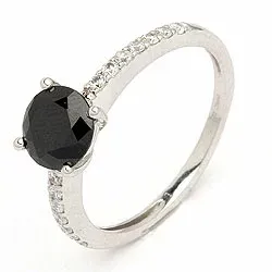 Rund ring i 9 karat hvitt gull