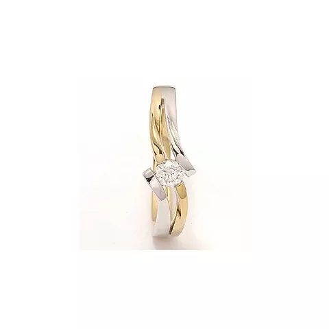 bestillingsvare - gull ring i 14 karat gull og hvitt gull 0,20 ct