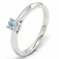 topas ring i 14 karat hvitt gull 0,25 ct