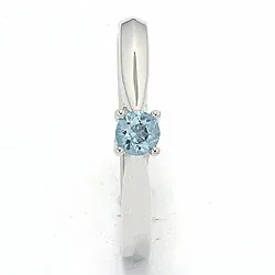 topas ring i 14 karat hvitt gull 0,25 ct