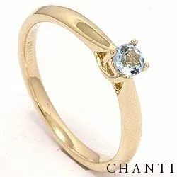 topas ring i 14 karat gull 0,25 ct