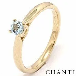topas ring i 14 karat gull 0,25 ct