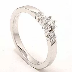 bestillingsvare - diamant ring i 14 karat hvitt gull 0,20 ct 0,16 ct