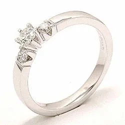 bestillingsvare - diamant ring i 14 karat hvitt gull 0,20 ct 0,16 ct