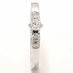 bestillingsvare - diamant ring i 14 karat hvitt gull 0,20 ct 0,16 ct