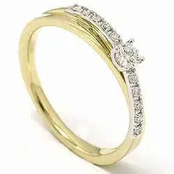 diamant ring i 14 karat gull og hvitt gull 0,20 ct