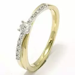 diamant ring i 14 karat gull og hvitt gull 0,20 ct