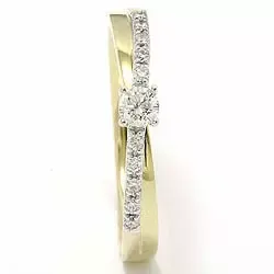 diamant ring i 14 karat gull og hvitt gull 0,20 ct