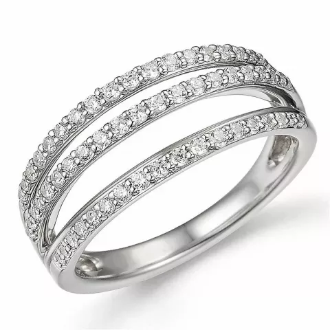 diamant hvittgulls ring i 14 karat hvitt gull 0,43 ct