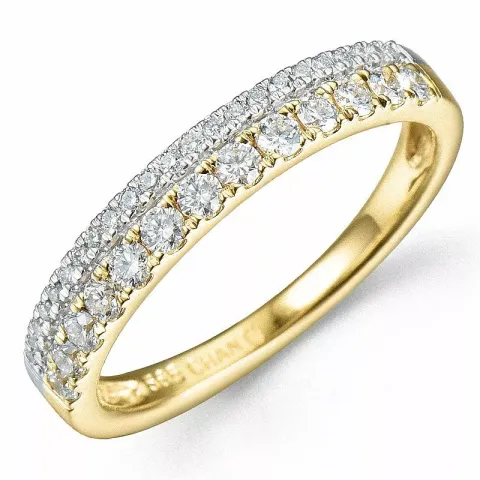 diamantring i 14 karat gull med rhodium 0,38 ct