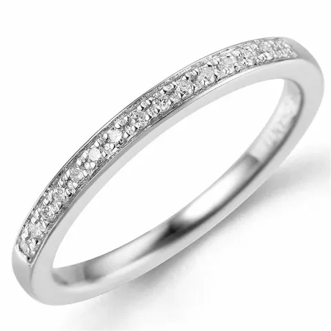 Diamant ring i 14 karat hvitt gull 0,09 ct