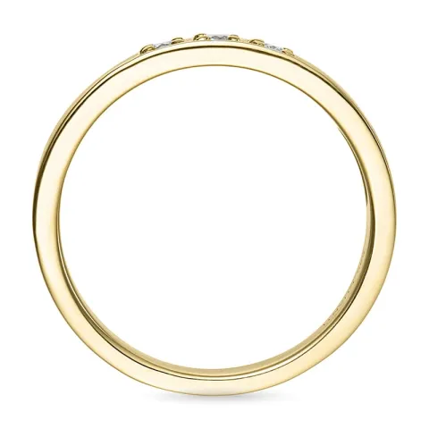 alliansering i 14 karat gull 3 x 0,05 ct