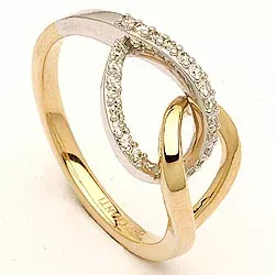bestillingsvare - diamant ring i 14 karat gull og hvitt gull 0,13 ct