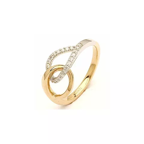 bestillingsvare - diamant ring i 14 karat gull og hvitt gull 0,13 ct