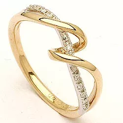 bestillingsvare - diamant ring i 14 karat gull og hvitt gull 0,09 ct