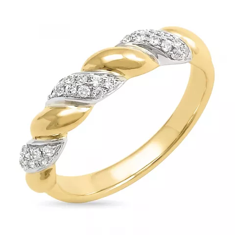 diamant ring i 14 karat gull og hvitt gull 0,19 ct