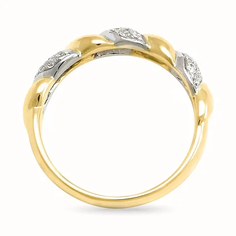 diamant ring i 14 karat gull og hvitt gull 0,19 ct