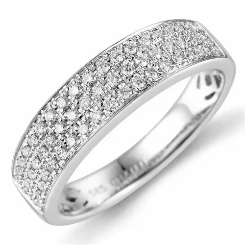 Diamant ring i 14 karat hvitt gull 0,31 ct