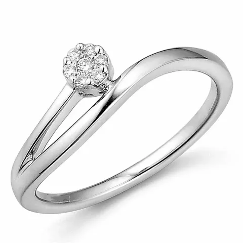 hvittgullsring i 14 karat hvitt gull 0,05 ct