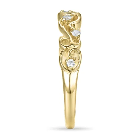 Gullring i 14 karat gull 0,155 ct