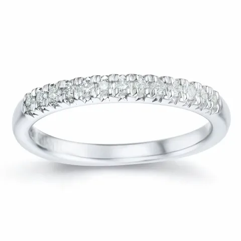 Smal diamant ring i 14 karat hvitt gull 0,153 ct