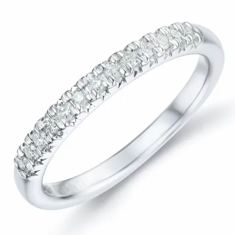 Smal diamant ring i 14 karat hvitt gull 0,153 ct