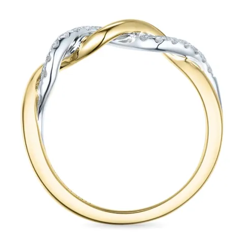 diamantring i 14 karat gull og hvitt gull 0,13 ct