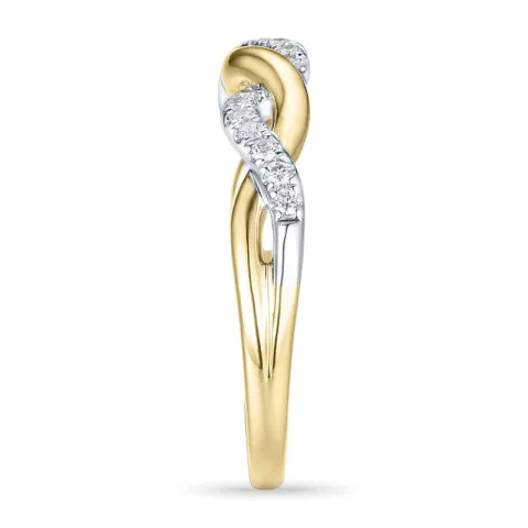 diamantring i 14 karat gull og hvitt gull 0,13 ct
