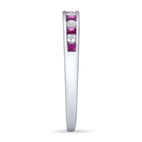 rubin ring i 14 karat hvitt gull 0,11 ct 0,26 ct