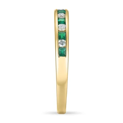Smaragd gull ring i 14 karat gull 0,11 ct 0,21 ct