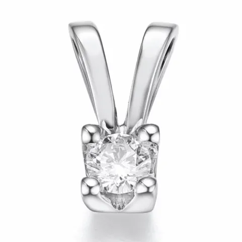 Diamant solitaireanheng i 14 karat hvitt gull 0,12 ct